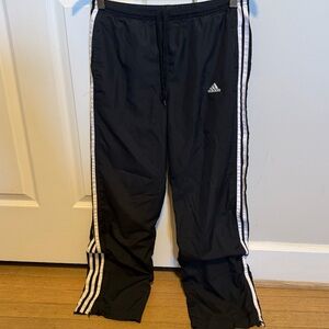 Adidas Black Joggers with White Stripes